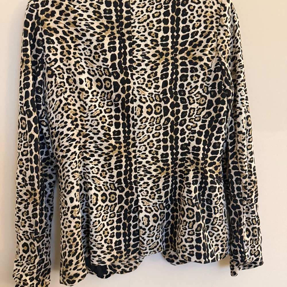 Zara Leopard Print Blazer Medium Animal Print Tailored Jacket - Picture 6 of 10